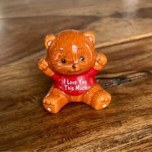 Vintage Russ Bertie “I love you this much!” Ceramic Bear Figurine Miniature